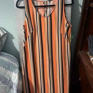 Ann Taylor Multicolor Striped Midi Dress